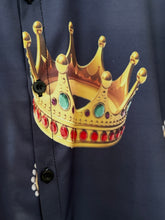 Load image into Gallery viewer, Mens Crown Button Down Shirt in Navy
