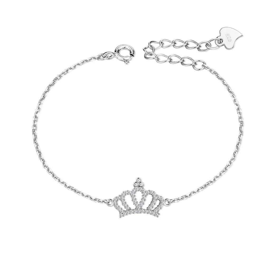 Bracelet--Crown Silver Chain Bracelet