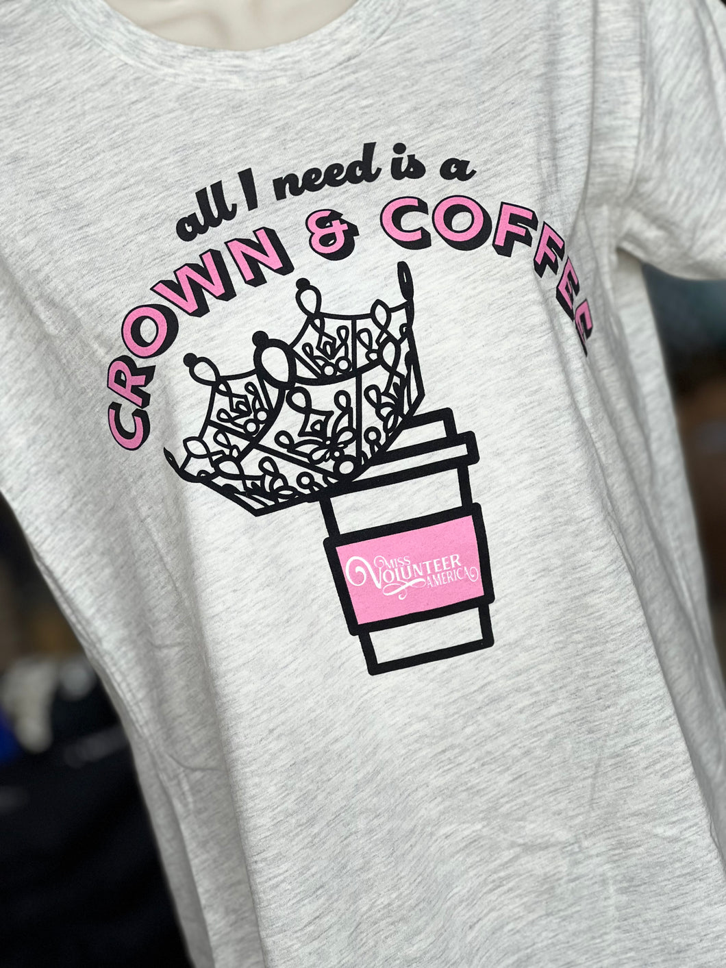 T-Shirt Crown & Coffee Short Sleeve Grey Heather