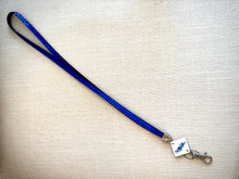 Load image into Gallery viewer, Lanyard blue rhinestone with Miss Volunteer America logo
