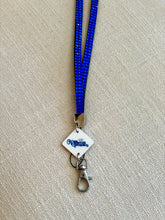 Load image into Gallery viewer, Lanyard blue rhinestone with Miss Volunteer America logo
