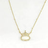 Kendra Scott Crown Necklace Gold Crown with Gemstone Pendant