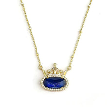 Load image into Gallery viewer, Kendra Scott Crown Necklace Gold Crown with Gemstone Pendant
