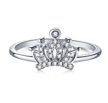 Load image into Gallery viewer, Ring--5 Point Crown Ring in Sterling Silver with CZ stones
