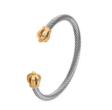 Load image into Gallery viewer, Bracelet Crown Cable Cord Cuff in Silver and Gold
