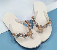 Load image into Gallery viewer, Flip Flops- crown jeweled
