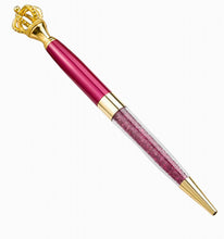 Load image into Gallery viewer, Pen-Gold Crown Top with Crystal Pen--4 Color Options
