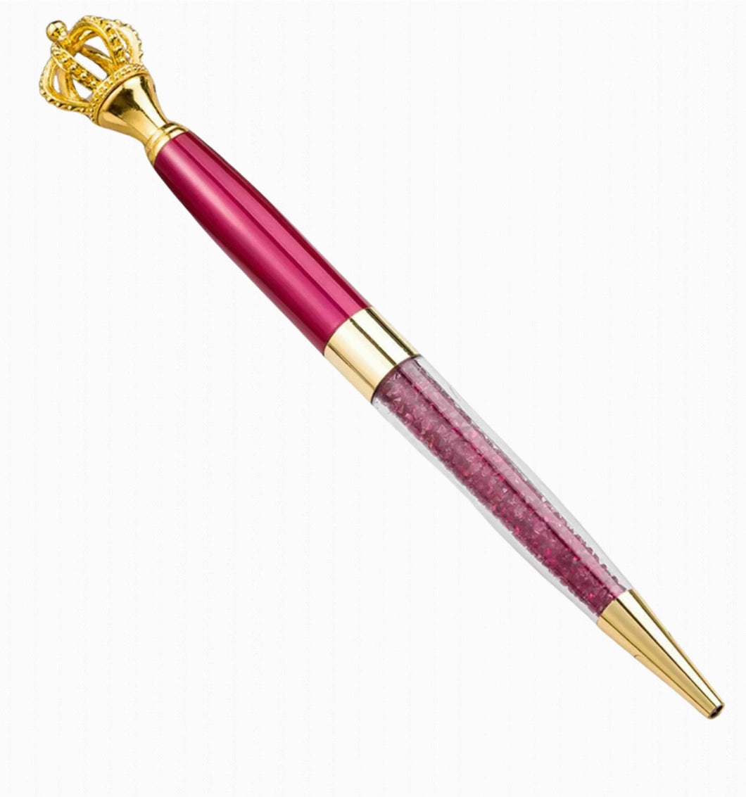 Pen-Gold Crown Top with Crystal Pen--4 Color Options