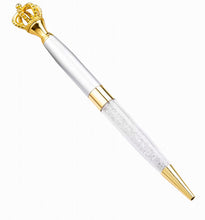 Load image into Gallery viewer, Pen-Gold Crown Top with Crystal Pen--4 Color Options

