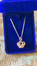 Load image into Gallery viewer, Necklace Rose Gold Crown 3-Dimensional
