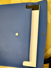 Load image into Gallery viewer, Notebook Portfolio Blue Leather with Gold Crown
